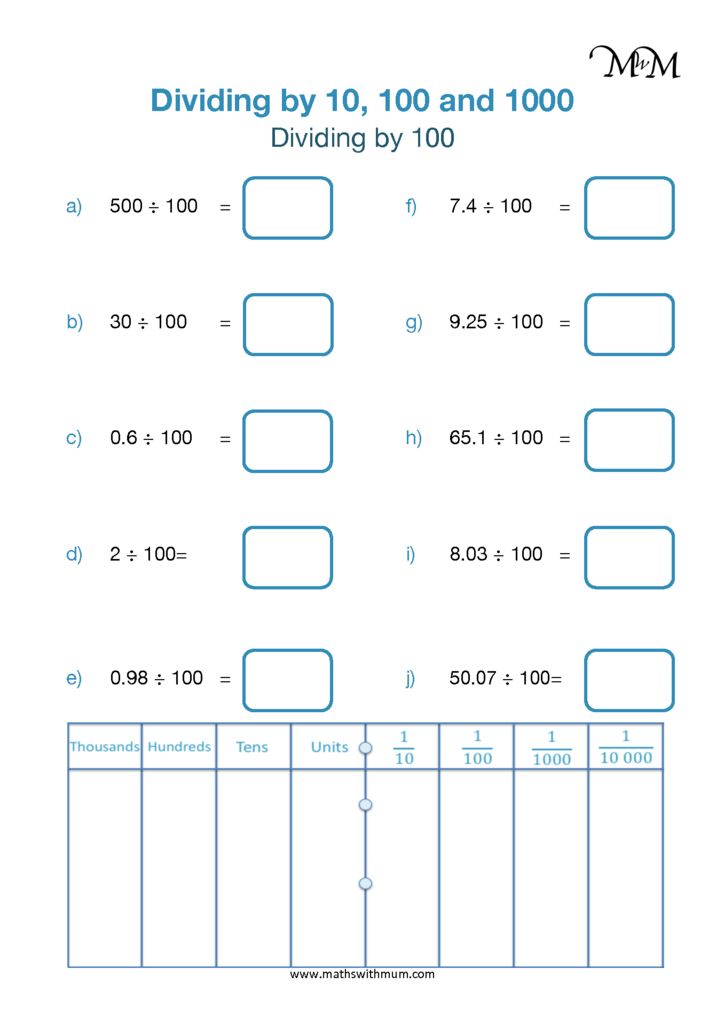 Divide a Decimal by 100 - Maths with Mum