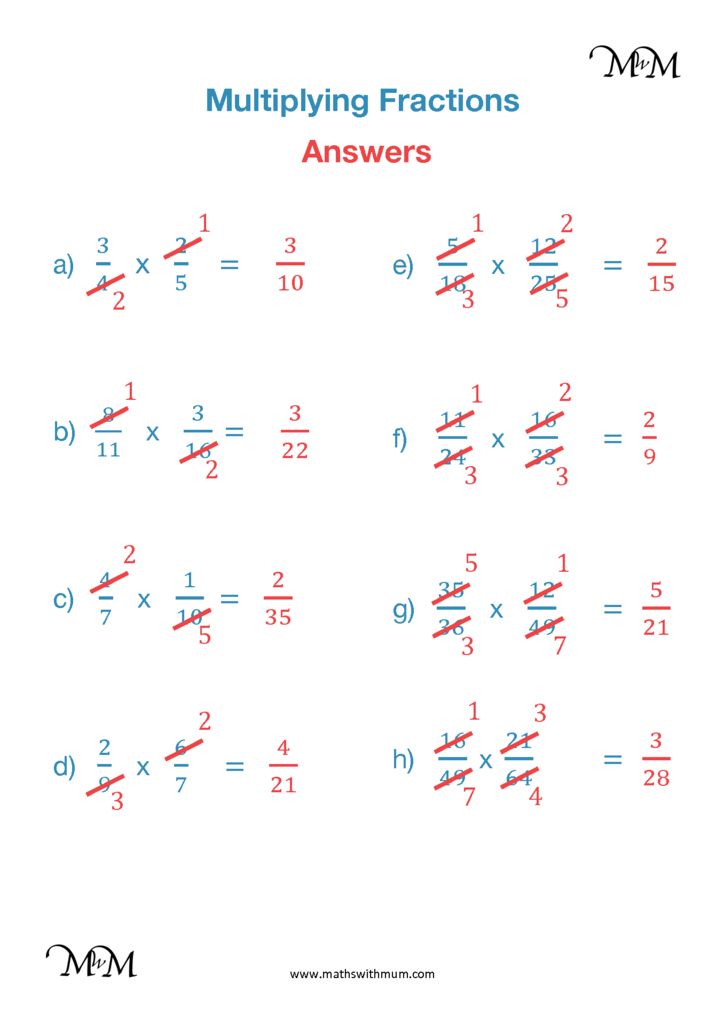 Multiplying Fractions By Simplifying First Maths With Mum